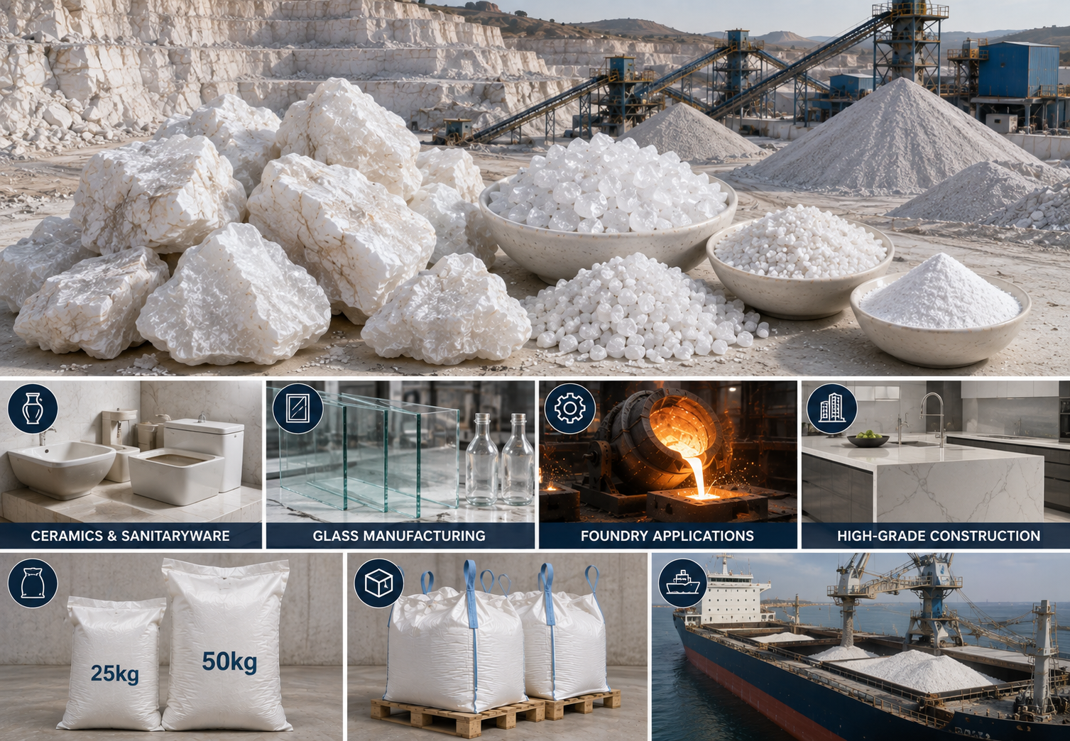 Semi Super Quartz high purity mineral India